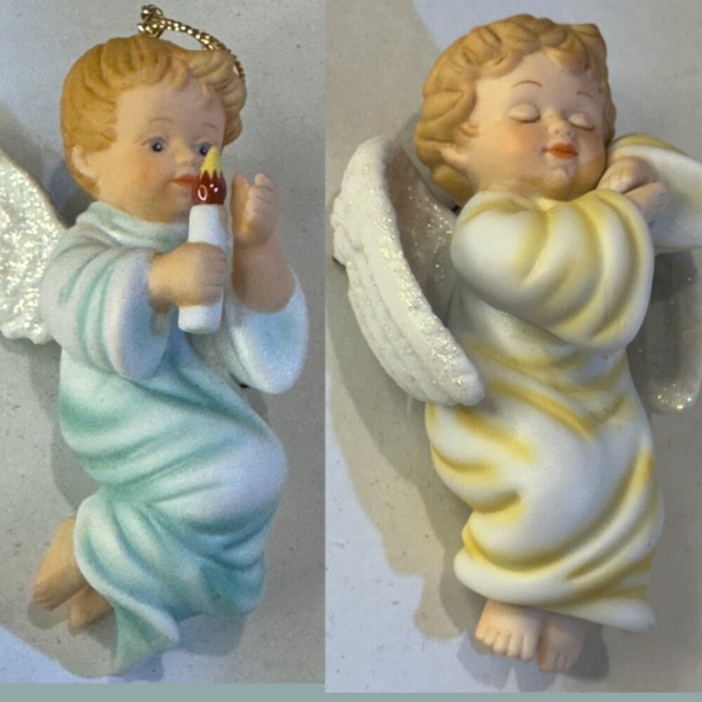 Ashton-Drake “Gifts of Love Angels” – Set of 3 Holiday Ornament Figurines